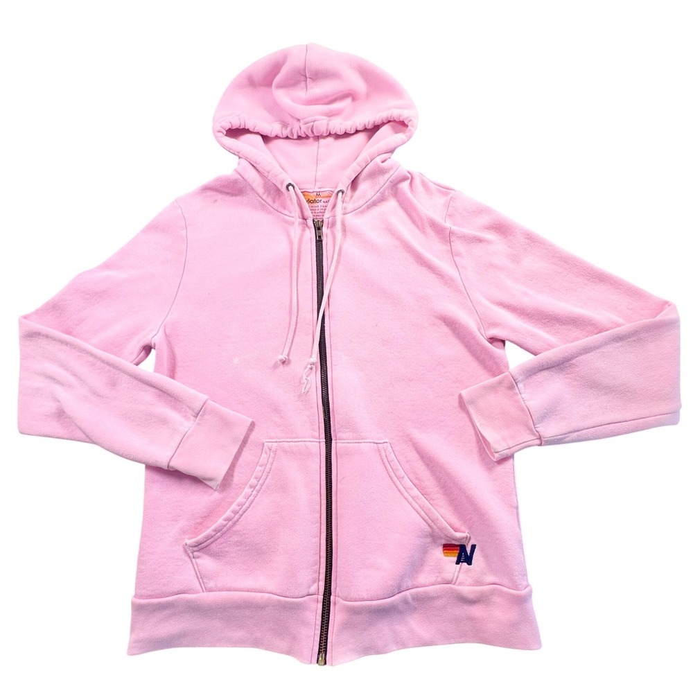 AVIATOR NATION Zip Up Hoodie Neon Pink Medium Locals Only DISCONTINUED RARE
